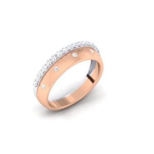 Diamond Ring (0.41 Ct) in 18Kt Gold (3.590 gram) for Women