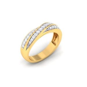 Diamond Ring in 18Kt Gold (4.600 gram) with Diamonds (0.39 Ct) for Women