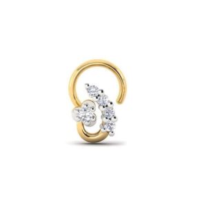 Beautiful Diamond Nose Ring (0.06 Ct)  in 18 Kt Yellow Gold