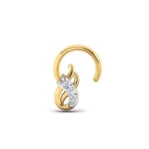 Diamond Nose Ring (0.03 Ct) in 18 Kt Yellow Gold