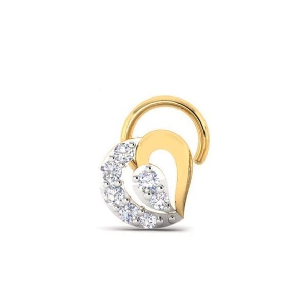 Diamond Nose Pin (0.09 ct), 18 Kt Yellow Gold Jewellery