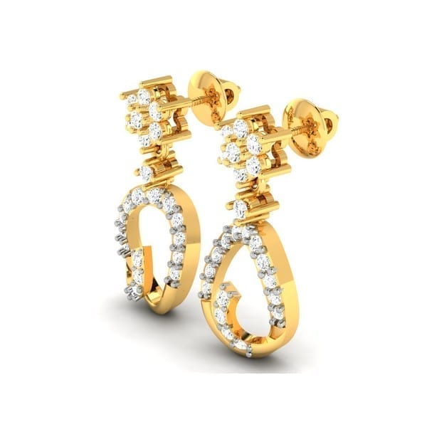 Diamond Earring in 18Kt Gold (2.220 gram) with Diamonds (0.34 Ct)