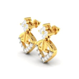 Diamond Earring in 18Kt Gold (2.170 gram) with Diamonds (0.31 Ct)