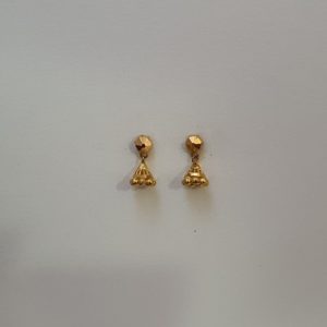 Gold Jhumkis (1.280 Grams) in 22Kt Plain Yellow Gold