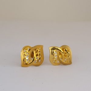Plain Gold Earrings (2.730 Grams), 22Kt Plain Yellow Gold Jewellery – Gold Ear Studs