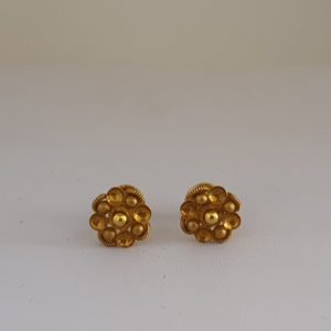 Plain Gold Earrings (2.150 Grams), 22Kt Plain Yellow Gold Jewellery – Gold Ear Studs