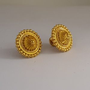 Plain Gold Earrings (3.100 Grams), 22Kt Plain Yellow Gold Jewellery – Gold Ear Tops