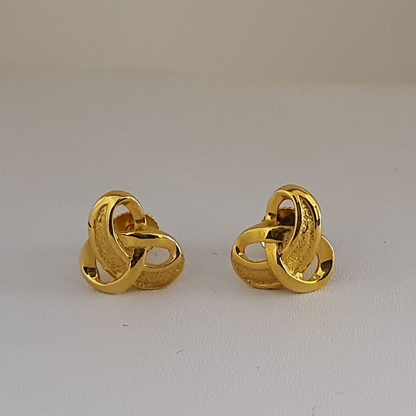 Plain Gold Earrings (2.900 Grams), 22Kt Plain Yellow Gold Jewellery – Gold Ear Tops