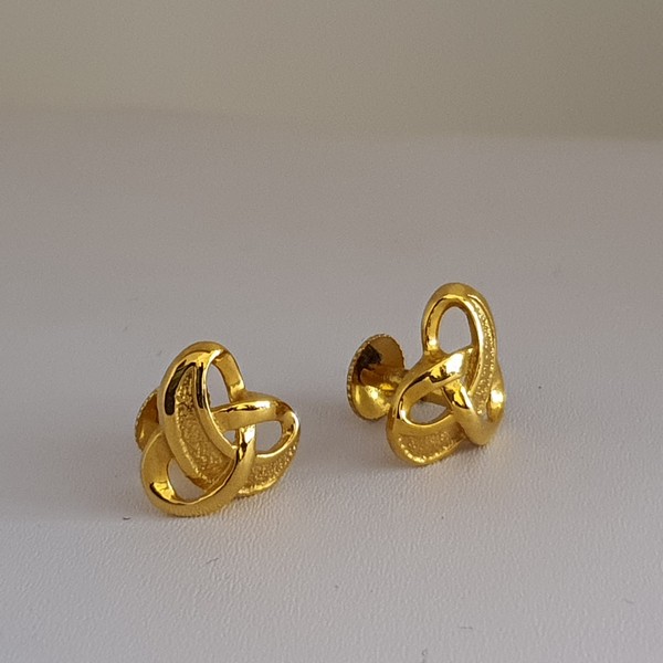 Plain Gold Earrings (2.900 Grams), 22Kt Plain Yellow Gold Jewellery – Gold Ear Tops