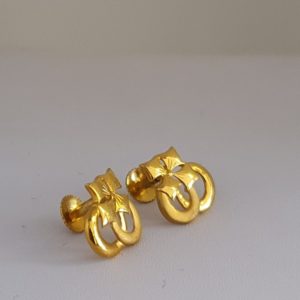 Plain Gold Earrings (2.280 Grams), 22Kt Plain Yellow Gold Jewellery – Gold Ear Studs