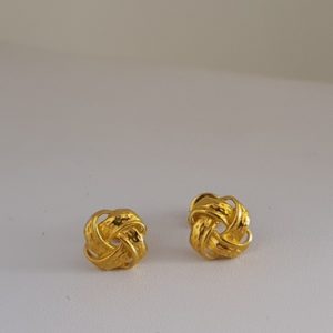 Plain Gold Earrings (3.020 Grams), 22Kt Plain Yellow Gold Jewellery – GoldEar Tops