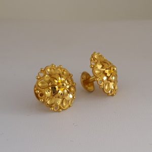 22Kt Plain Gold Earrings/Studs (3.530 Grams)