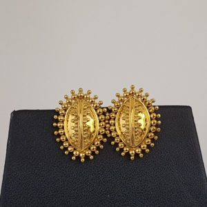 Plain Gold Earrings (4.010 Grams), 22Kt Plain Yellow Gold Jewellery – Gold Ear Tops