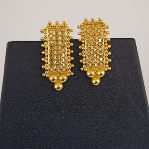 Plain Gold Earrings (4.030 Grams), 22Kt Plain Yellow Gold Jewellery – Gold Ear Tops