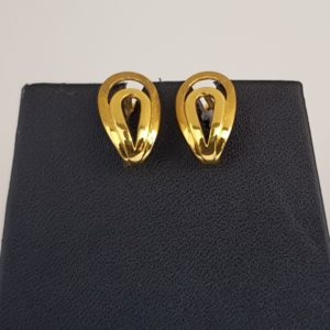 Plain Gold Earrings (4.880 Grams), 22Kt Plain Yellow Gold Jewellery – Gold Ear Tops