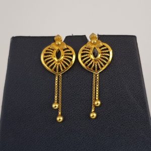 Plain Gold Earrings (3.620 Grams), 22Kt Plain Yellow Gold Jewellery – Ear Studs