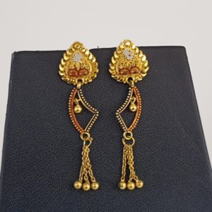 Plain Gold Earrings (3.430 Grams), 22Kt Plain Yellow Gold Jewellery – Ear Studs