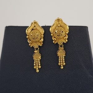 Plain Gold Earrings (4.320 Grams), 22Kt Plain Yellow Gold Jewellery – GoldEar Tops
