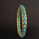 Turquoise Bangles set in 18K Gold (12.91grams)