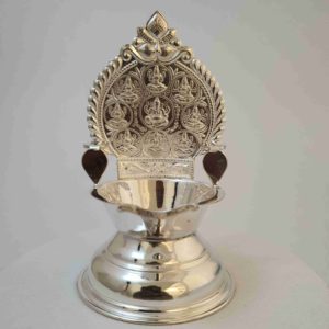 Silver Ashtalakshmi Lamp (51Gms) in 925 Silver for Pooja