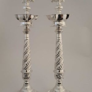 Handcrafted Silver Kuthuvilaku (550 Gms) for Pooja