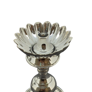 Handcrafted Silver Lotus Pooja Lamps (91.500 Grams)