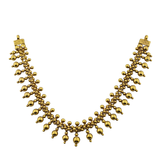 Handmade 22K Plain Gold Necklace Set (29.700 grams) for Women