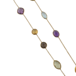 Gold Necklace With Multi Coloured Semi Precious Stones