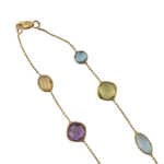 Gold Necklace With Multi Coloured Semi Precious Stones