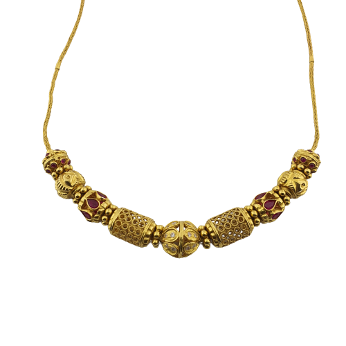 Traditional Design 20k Gold Necklace Choker Handmade Jewelry Rajasthan  India - Etsy UK