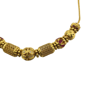 22K Plain Gold Handmade Necklace Set (32.600 Grams) for Women