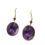 Amethyst And Diamond Gemstone Earrings | 18K Gold Hoops