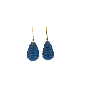 Blue Topaz Gemstone Earrings| Hoops in 18K Gold
