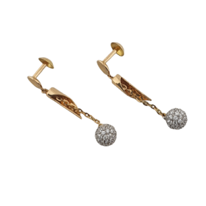 18K Rose Gold Earrings Studded With Cubic Zircons