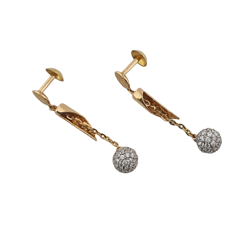 18K Rose Gold Earrings Studded With Cubic Zircons