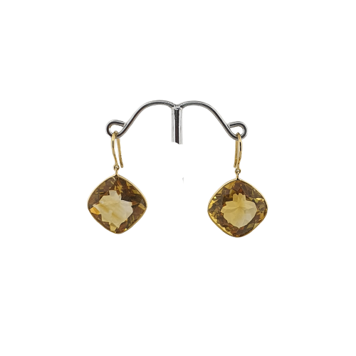 Citrine Earrings In 18K Yellow Gold (2.290 Grams) | Citrine Hoops