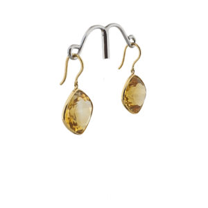 Citrine Earrings In 18K Yellow Gold (2.290 Grams) | Citrine Hoops
