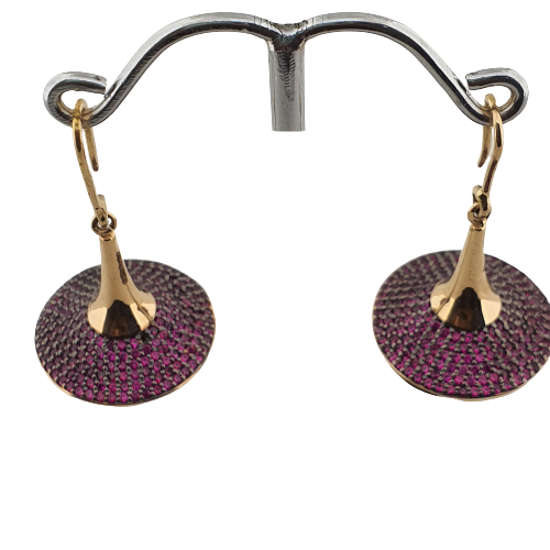 Synthetic Stone Earrings in 18K Rose Gold | Dangling Earrings