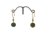 Green Tourmaline Hoops With Diamond |18K Gold Gemstone Earrings