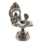 Antique Finish Handcrafted Silver Lakshmi Lamp (126.500 Gms)