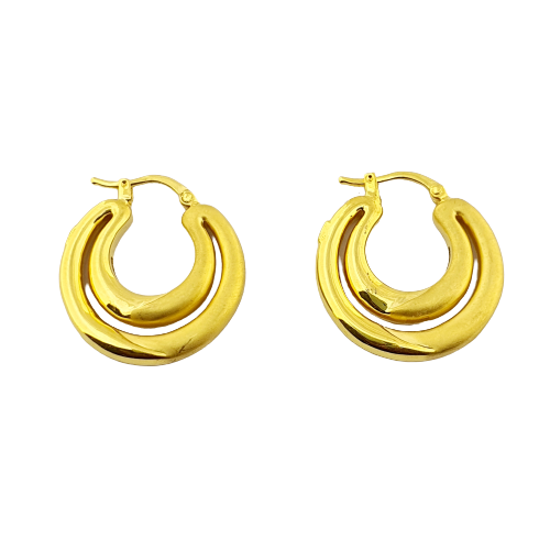Stylish 22K Plain Gold Bali  Earrings ( 5.270 Grams)
