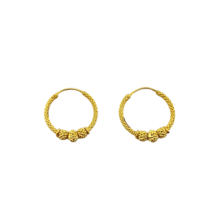 Trendy 22K Plain Gold Bali Earrings ( 8.480 Grams)