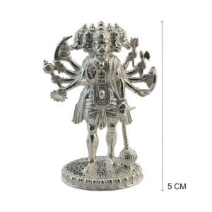 Sterling Silver 3D Panchamukhi Hanuman Idol (32.500gms)