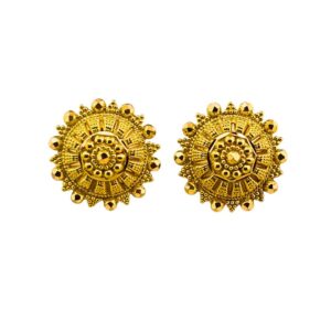 22K Plain Yellow Gold Stud Earrings (4.320 Grams)