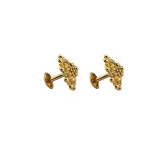 22K Plain Yellow Gold Stud Earrings (4.320 Grams)