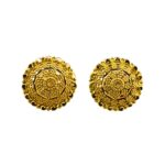 22K Plain Yellow Gold Stud Earrings (4.430 Grams)