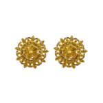 22K Plain Yellow Minimalist Gold Stud Earrings (4.840 Grams)