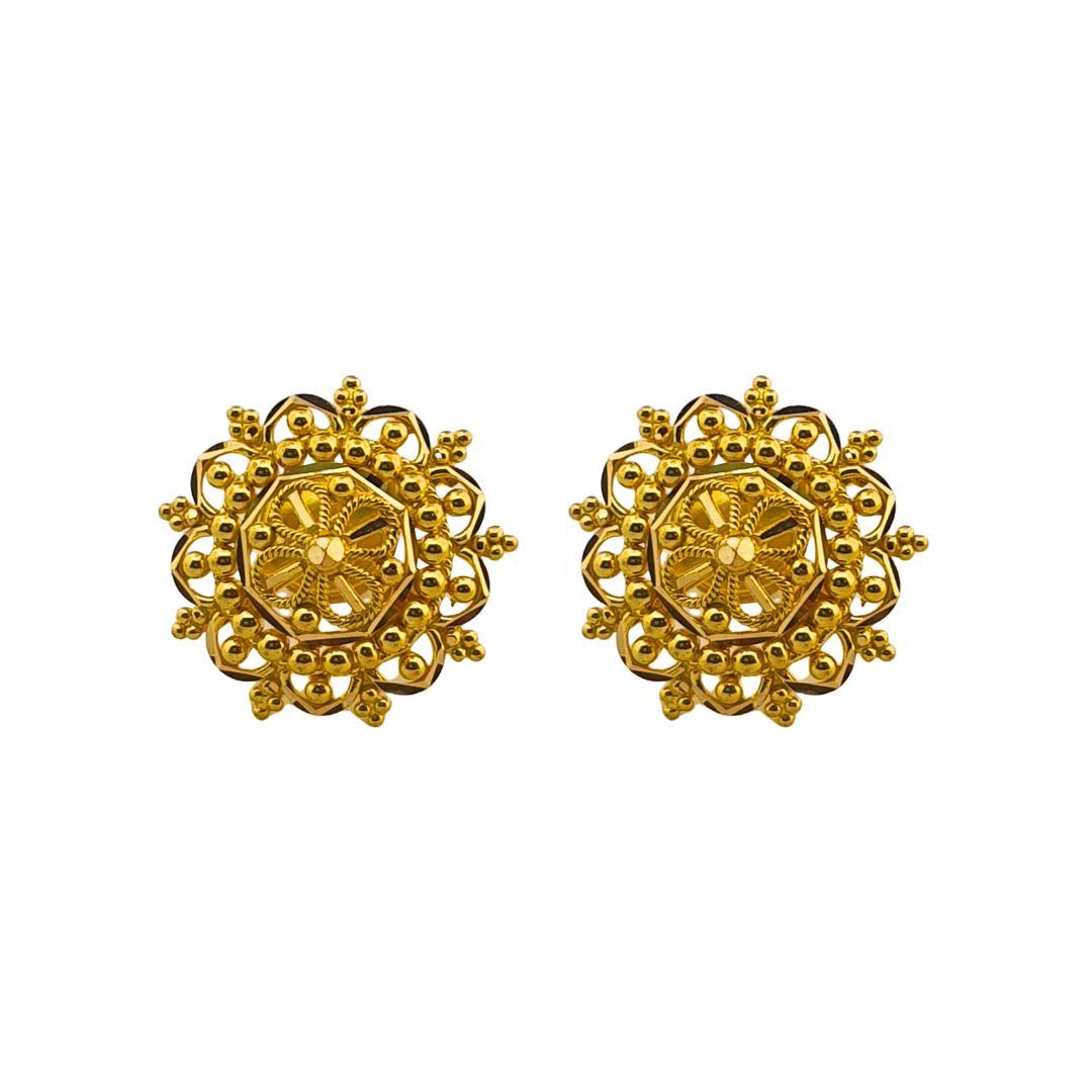 18 Karat Gold Stud Unique Contemporary Statement Earrings – HELLAGANOR