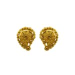 22K Plain Yellow Gold Stud Earrings (3.220 Grams)