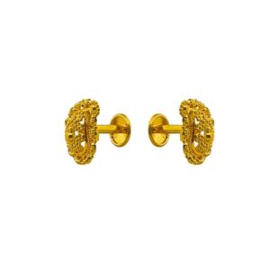 22K Plain Yellow Gold Stud Earrings (3.220 Grams)